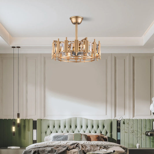 Modern LED Ceiling Fan With Remote Control Light Fixture