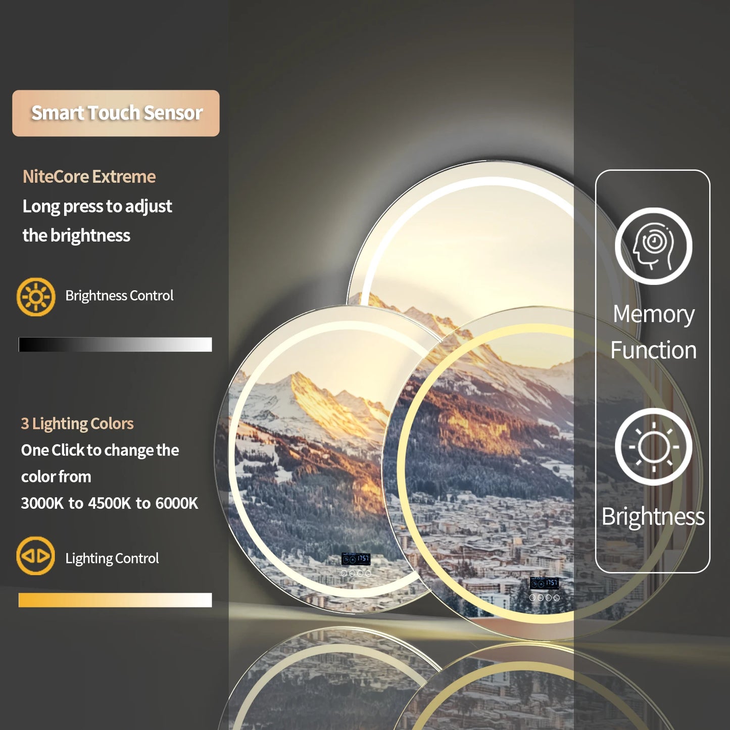 Wisfor Led Bathroom Mirror With Lights Bluetooth Speaker