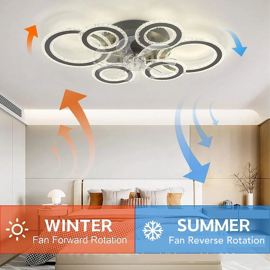 VGEBY Flush Mount Ceiling Fan Light Nordic Modern Lamp