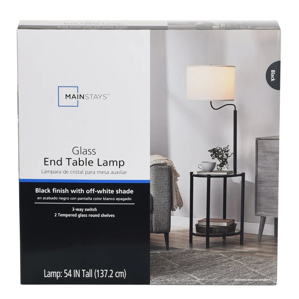 Neet Designs Emporium Modern Floor Lamp With Glass End Table