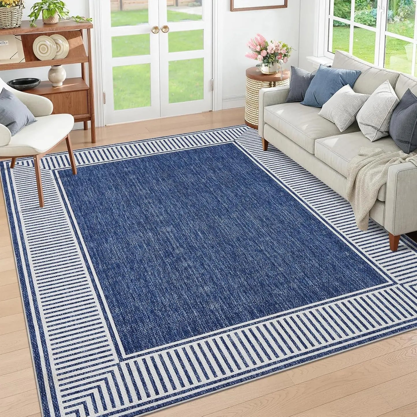 HiMISS Geometric Area Rug for Living Room and Home Office