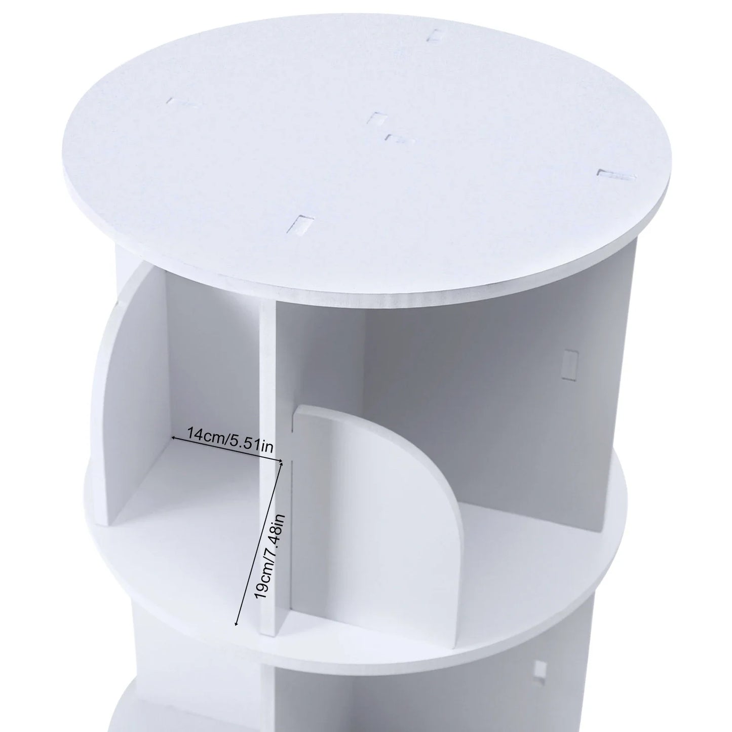 Durable 360 Degree Silent Rotating Corner Bookshelf Stand
