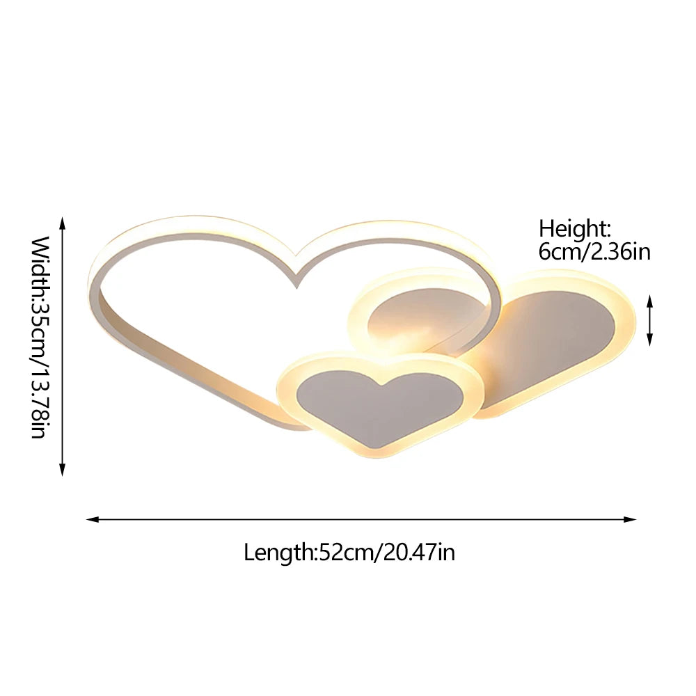 Modern Minimalist Heart Shape LED Ceiling Lamp For Bedroom