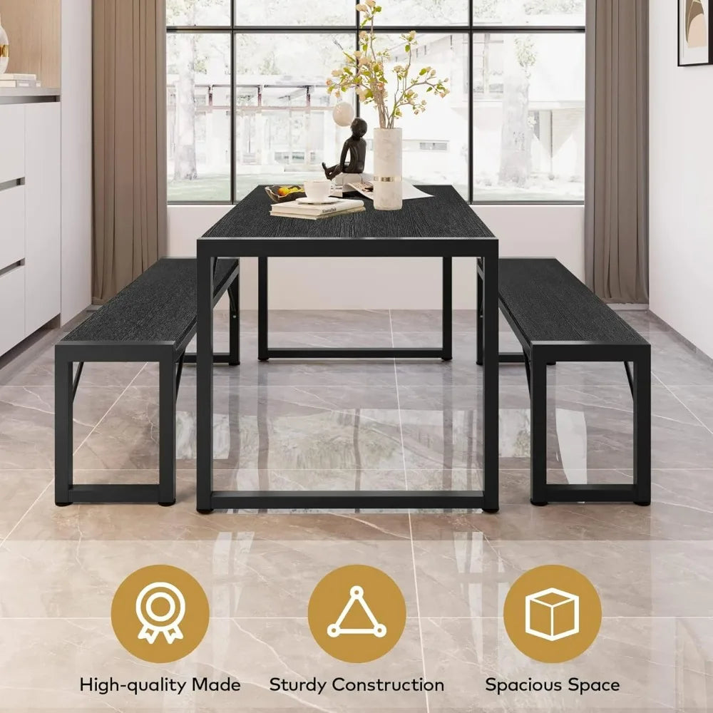 Hign-concerned Dining Table Set For 4 With Benches