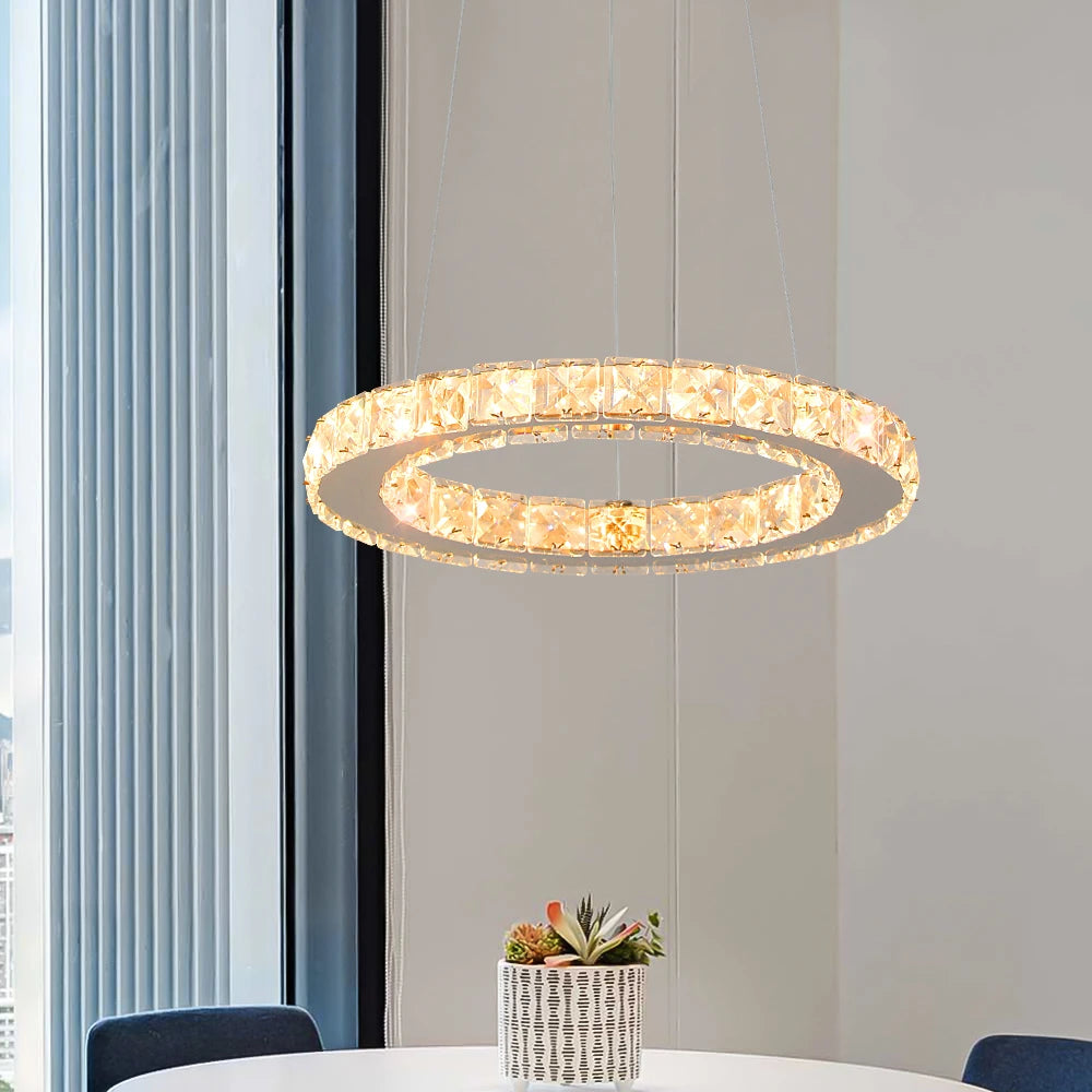 GreeLustr Luxury Crystal Pendant Light Dimmable Chandelier