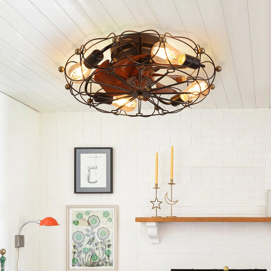 Hign Concerned Low Profile Caged Ceiling Fan Remote Lights