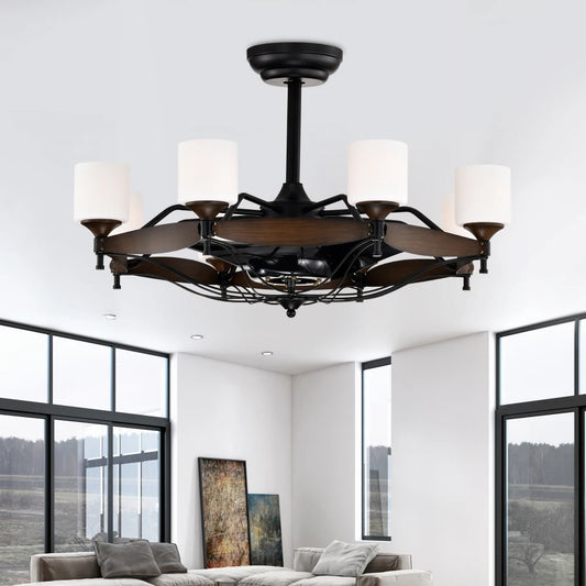 Filler Ceiling Fan Light Remote Control With Wood Grain