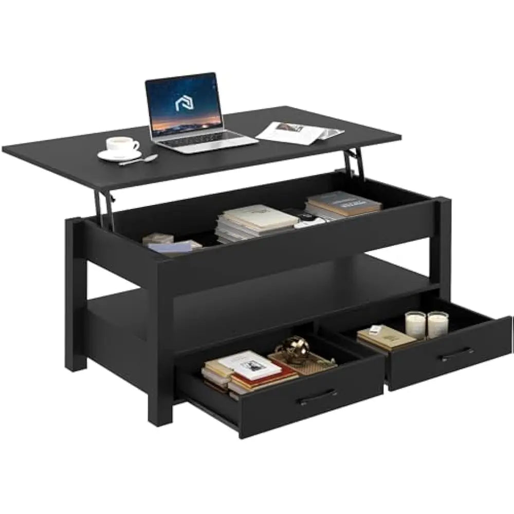 Lift Top Coffee Table With Drawers Hidden Compartment