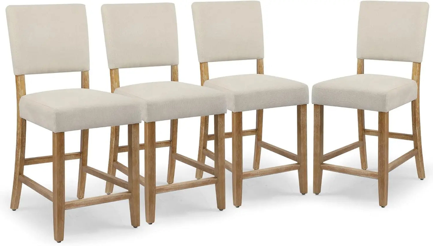 HUANZHUANG Counter Height Bar Stools Set of 4 Upholstered