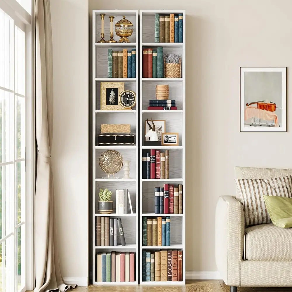 Ironck Tall Narrow Bookshelf 8 Tier Corner Bookcase