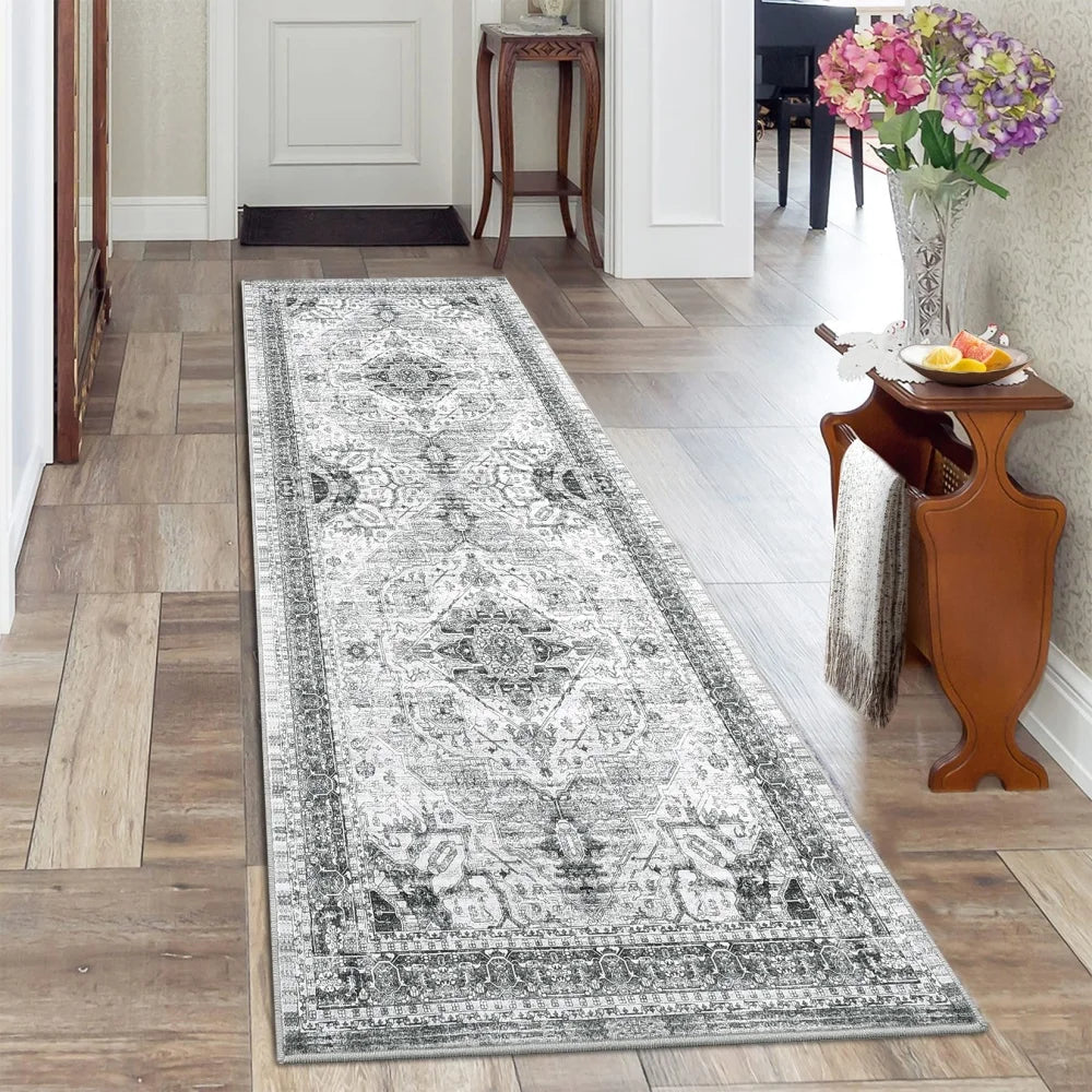 HobbyLane Washable Hallway Runner Rug Anti Slip Geometric Carpet