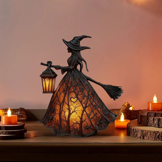 Alloet Gothic Witch Night Light Statue For Bedroom Decor