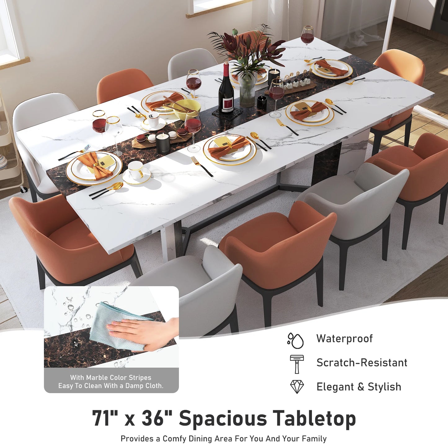 QiaoShiRen Rectangular Dining Table For Home Dining