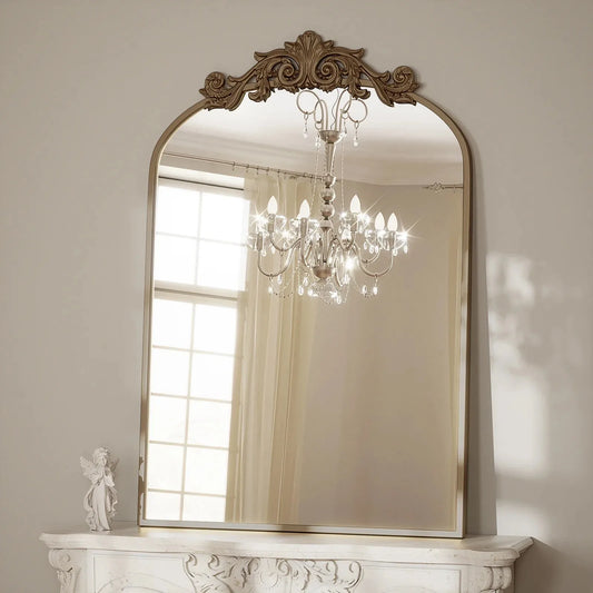BEAUTYPEAK Arched Vanity Wall Mirror Decorative Bathroom Mirror