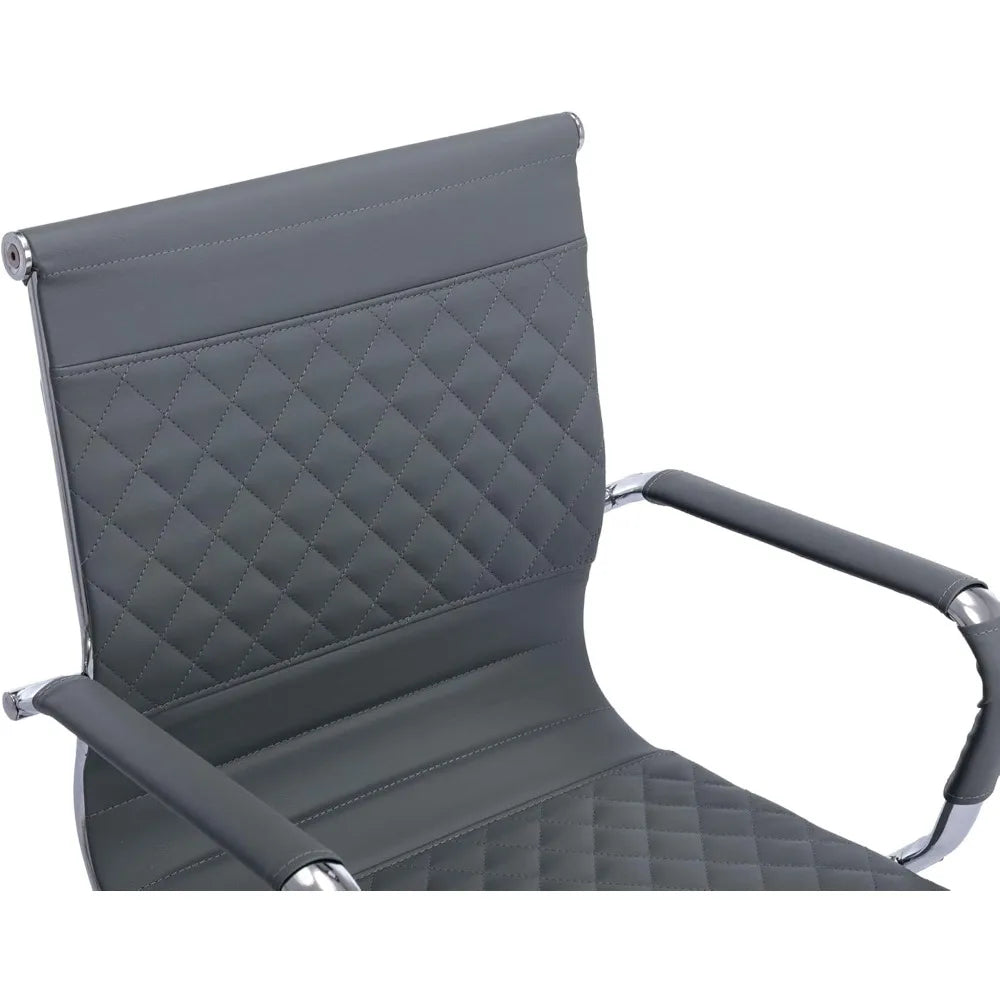 Huanzhuang 4 Office Guest Chairs Rhombic Grid Back Base