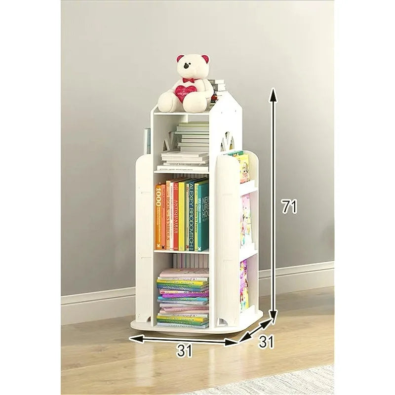 Cell 360 Rotating Kids Bookshelf With Toy Storage Organizer