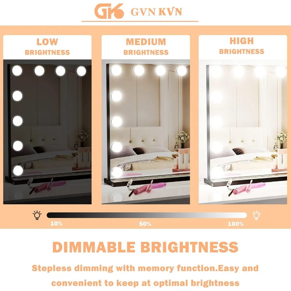 15 LED Dimmable Vanity Mirror With USB Port And Wall Mount