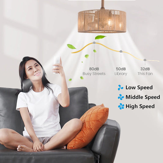 Hign-concerned Caged Invisible Ceiling Fan And Light Remote