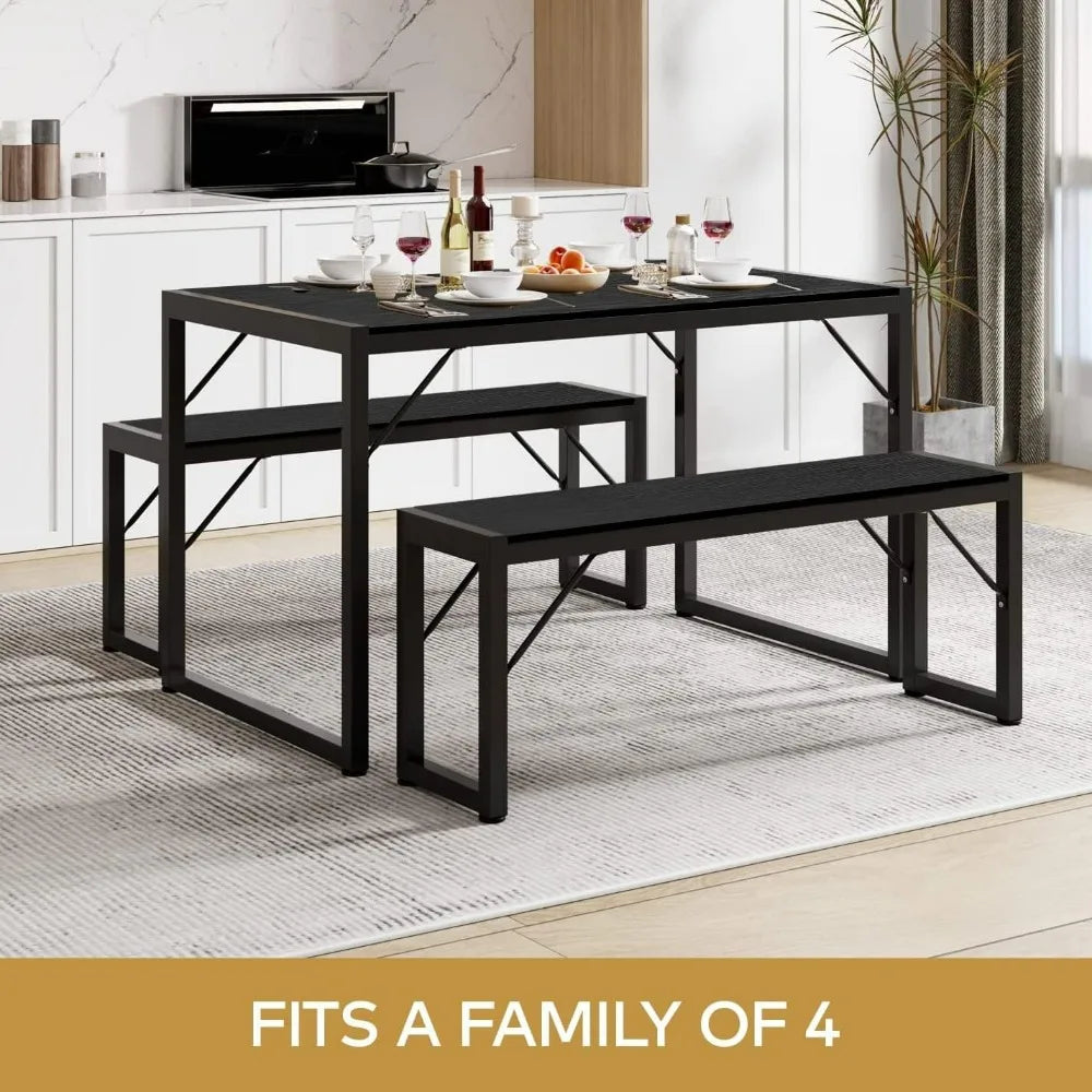Hign-concerned Dining Table Set For 4 With Benches