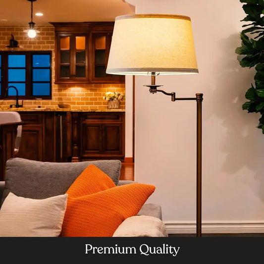 ZUIDID Caden LED Floor Lamp With Swing Arm Living Room