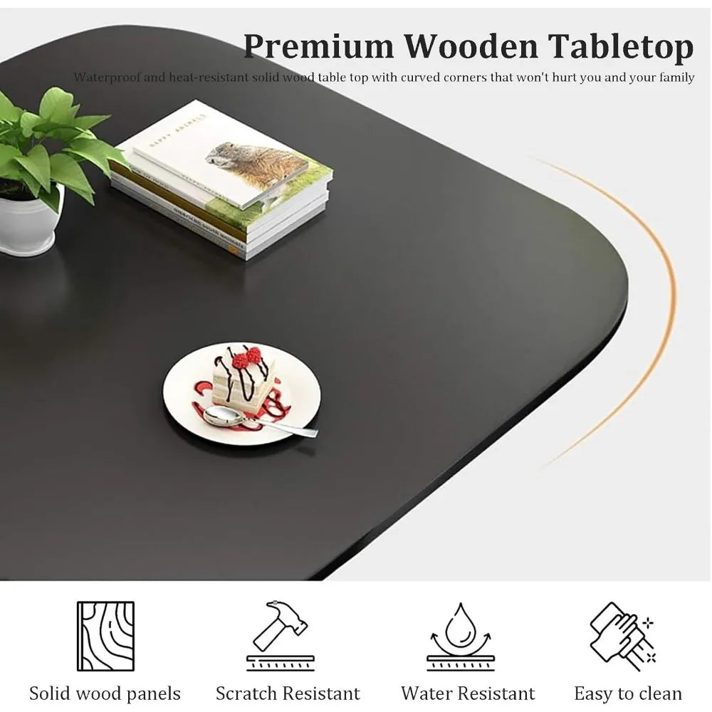 Guangbai Round Dining Table Set With 4 Chairs For Office