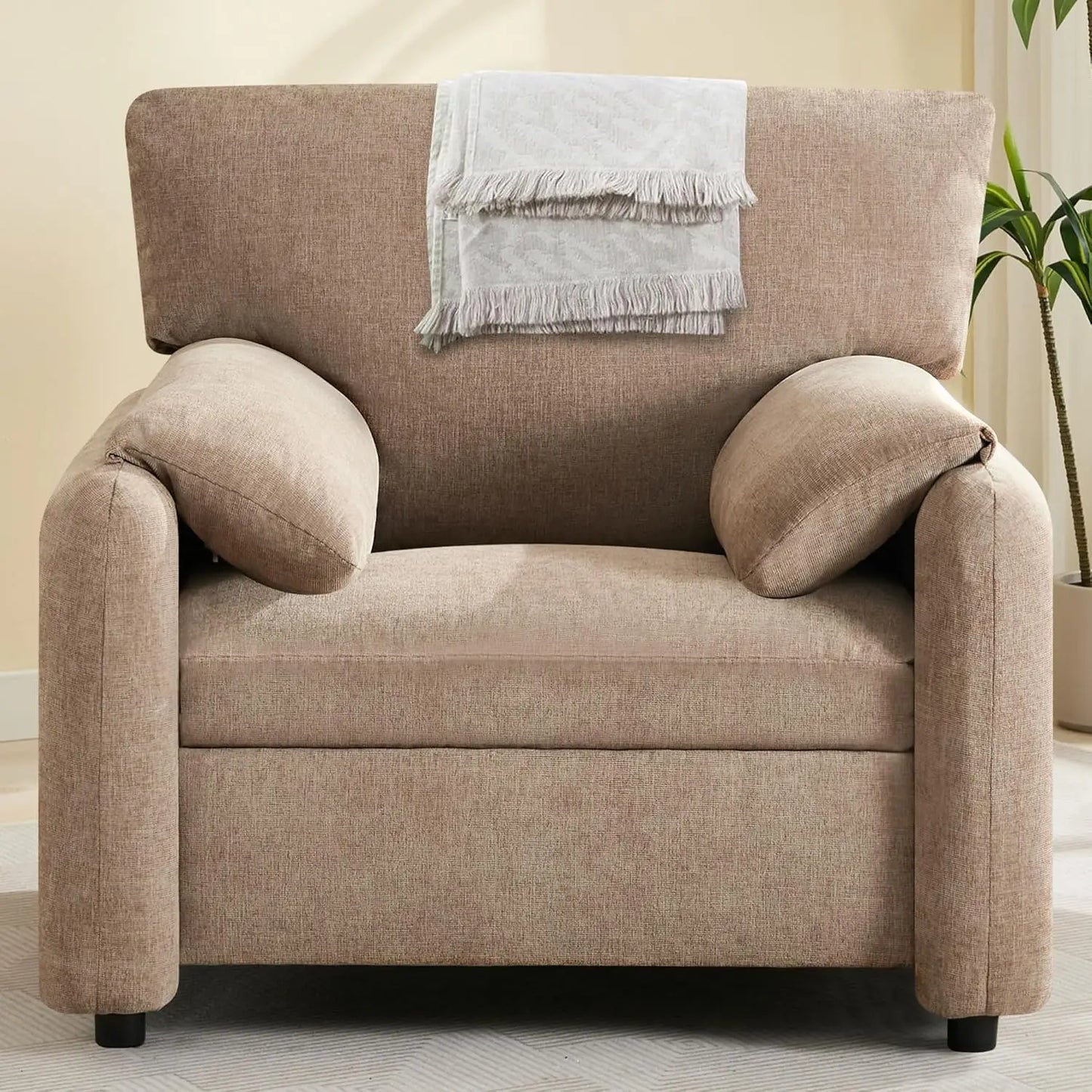 OEING Oversized Living Room Chair With Chenille Upholstery