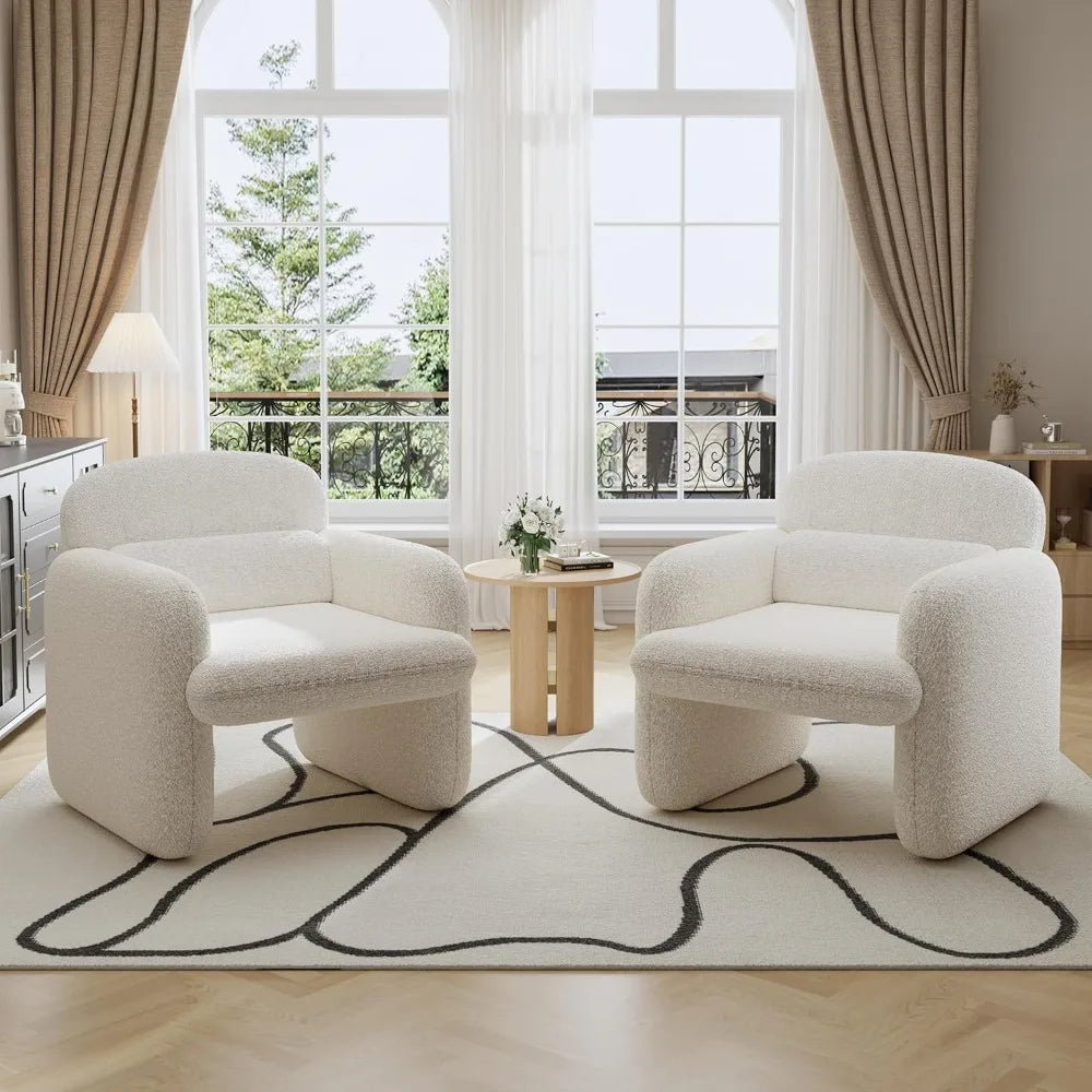 DAFIFY Modern Chenille Upholstered Accent Chair Set Of 2